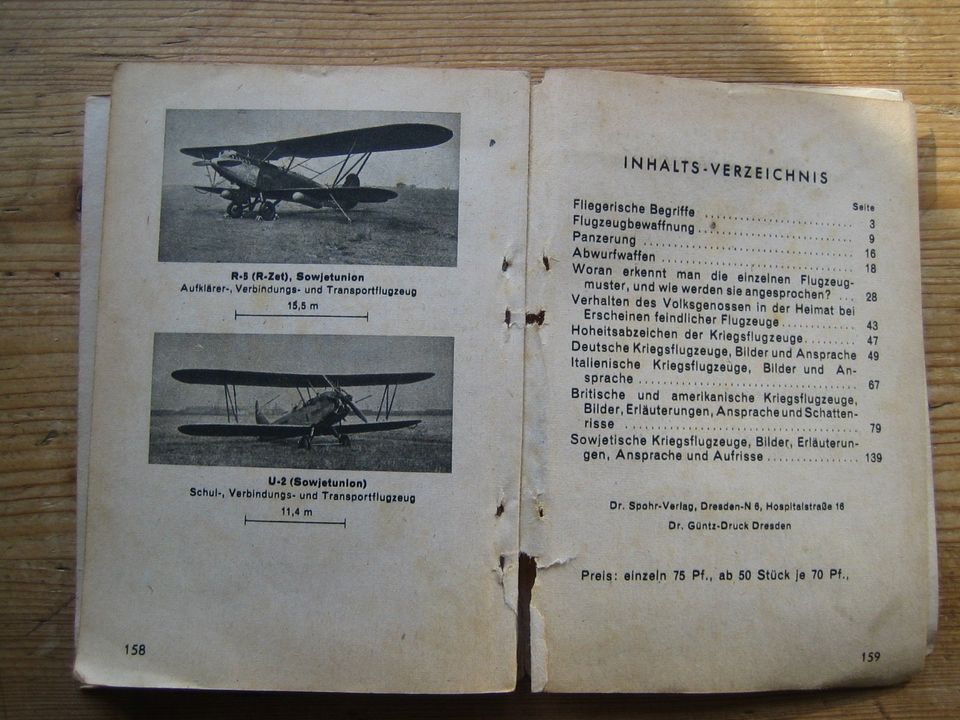 Kriegsflugzeuge, Büchlein RLM 1942, Fachbuch Militaria in Ravensburg