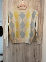 Vintage Pulli Karomuster beige hellblau gelb Xs/S Nordrhein-Westfalen - Lindlar Vorschau