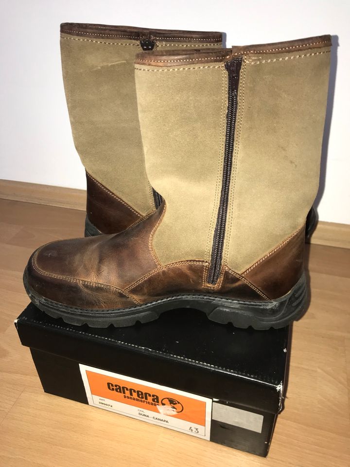 Herrenstiefel braun, aus Leder-Wildleder-Kombi, warm gef. Gr. 43 in Würzburg