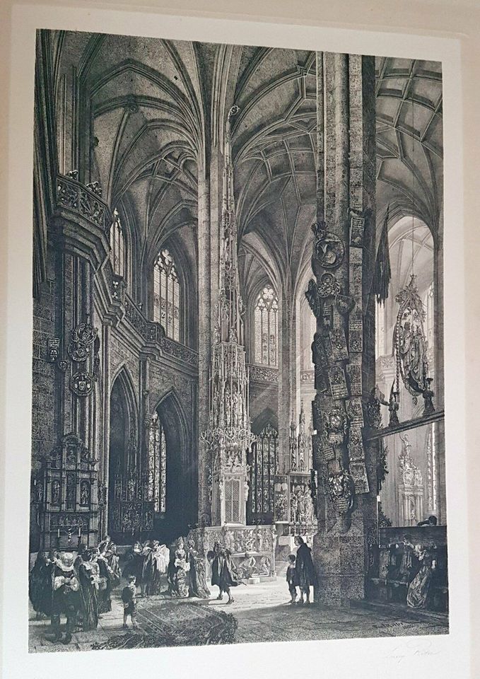 Lorenz Ritter Radierung 1888 Lorenzkirche Nürnberg Kupferstich in Nürnberg (Mittelfr)