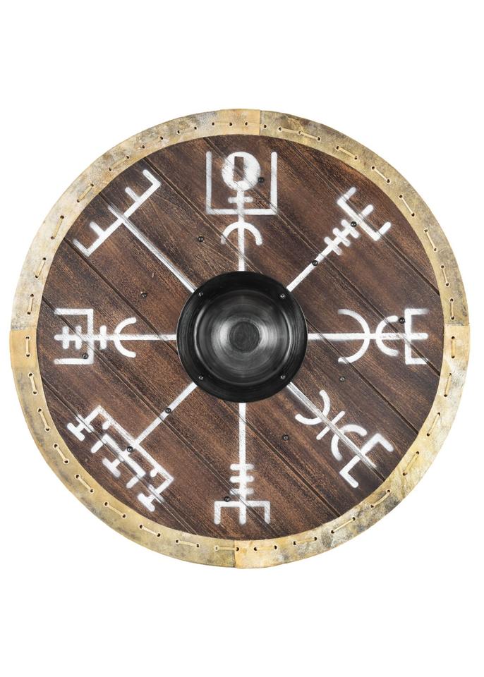 Wikingerschild 'Vegvísir' mit Rohaut-Umrandung, 60 cm Mittelalter in Schönebeck (Elbe)