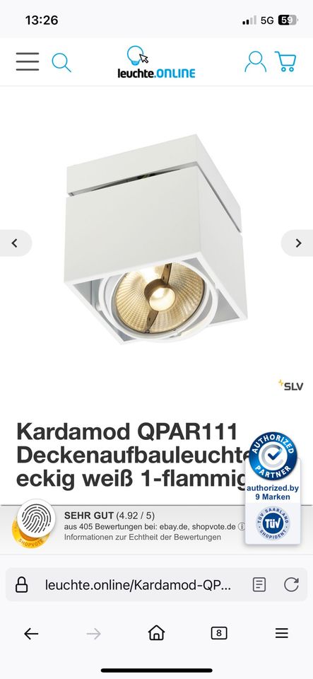 2 Stück SLV KARDAMOD / Metall / Aufbauspot GU10 / Deckenspot in Bonn