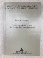 Corsten, Untersuchungen zum Buch- und Bibliothekswesen Bonn - Bad Godesberg Vorschau