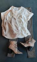 ZARA Stoffhose schwarz beige Muster Stretch GrS-M 5×getr Bayern - Mühldorf a.Inn Vorschau
