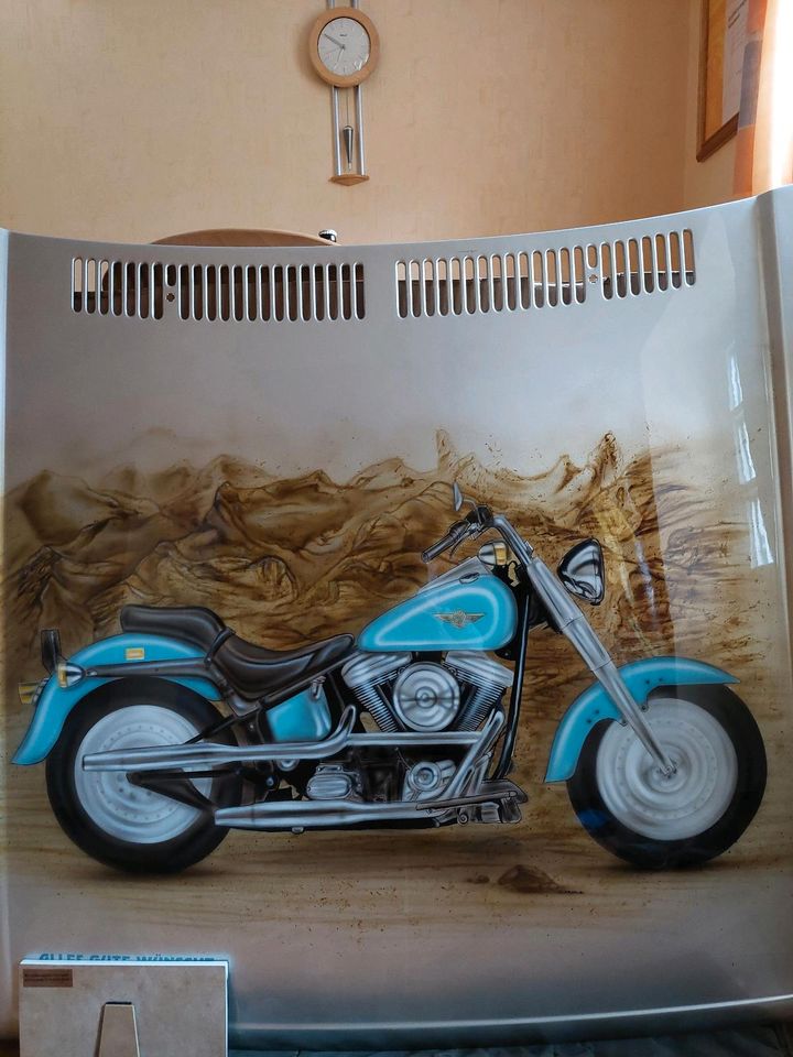 Airbrush Bild,Motorrad,Harley Davidson, Motorhaube,Bemalung, in Erfurt