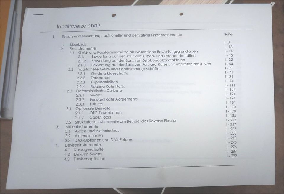 Lehrgangsunterlagen-Einsatz / Bewertung trad. und derivat. Fi in Limburg