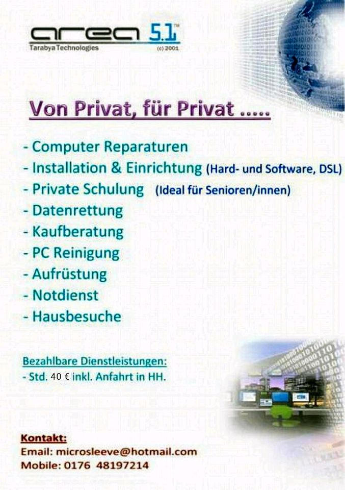 PC Hilfe von Privat... Für Privat. in Hamburg