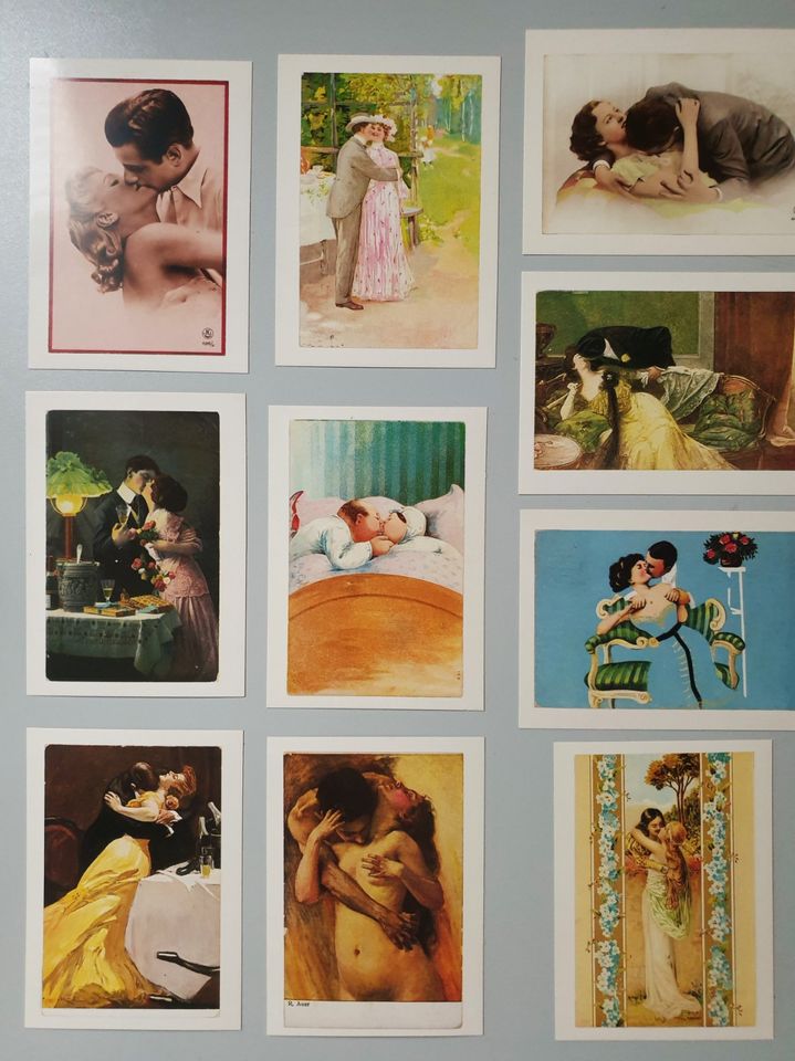 Postkarten-Set Der Kuß, Mäppchen mit 10 Postkarten, Vintage Liebe in Hamm