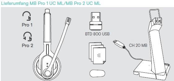 Sennheiser Epos Bluetooth headset IMPACT MB Pro 2 UC ML in Pforzheim