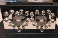 Romantik: Teelichthalter (2 TL) aus Glas, Herzoptik, 20 cm lange Bayern - Augsburg Vorschau