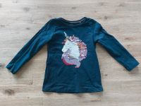 ☆ blaues Langarmshirt m Wendepailletten ☆ Gr. 104 ☆ Einhorn  Nordrhein-Westfalen - Enger Vorschau