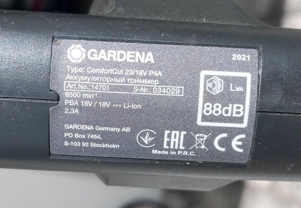 Gardena Akku-Trimmer ComfortCut 23/18V P4A ohne Akku in Eisingen