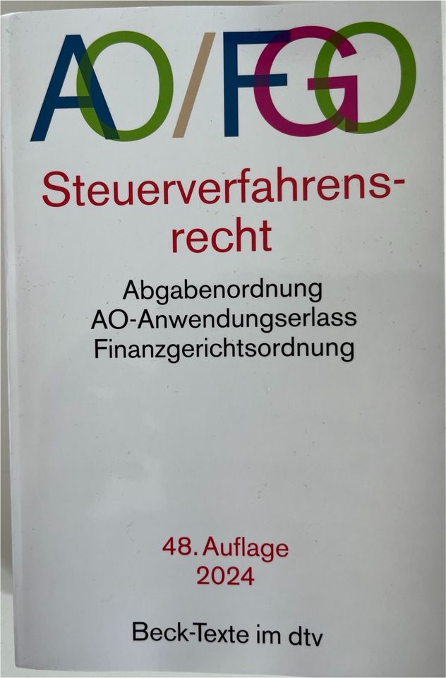 2024 Steuergesetze Steuerverfahrensrecht Gesetze AO/FGO in Villingen-Schwenningen