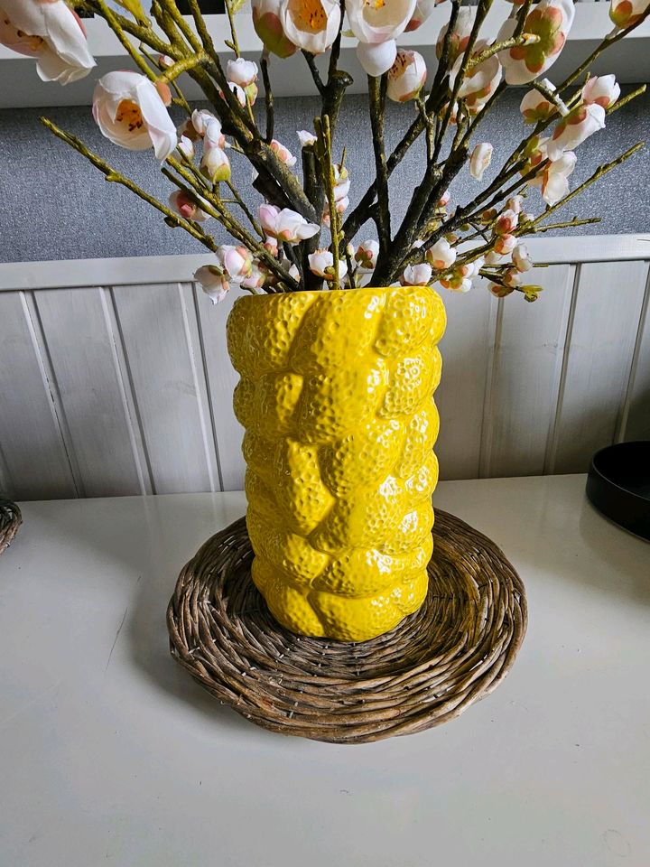 Zitronen Lemon Vase 15x45cm Keramik Maditerran in Moers