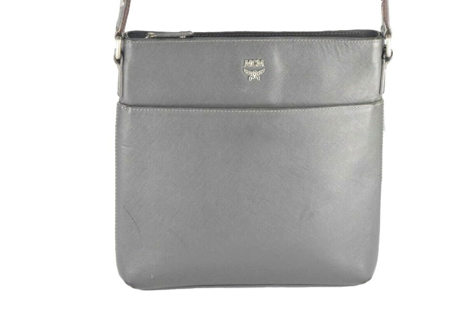 ✅MCM TASCHE SCHULTERTASCHE HANDTASCHE LEDER CROSSBODY GRAU 1940 in Leverkusen