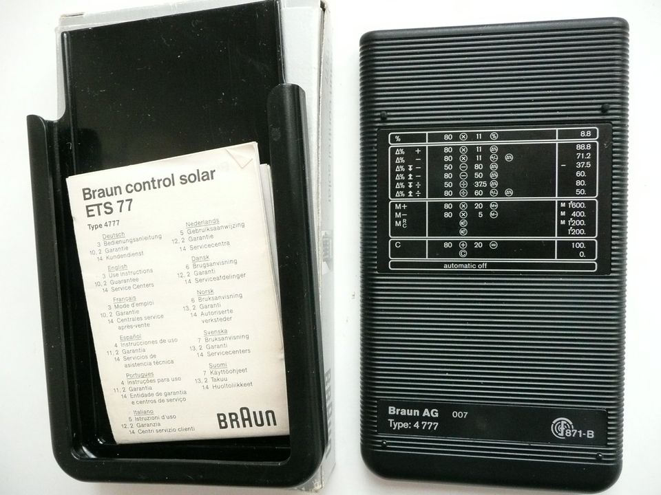 Braun Rechner 4777 Solar  Orig.-Verpackung u. Beschreibung in Trittau