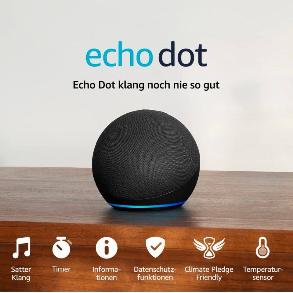 Echo Dot (5. Generation) NEU OVP Anthrazit / Alexa WLAN Bluetooth in Nidderau