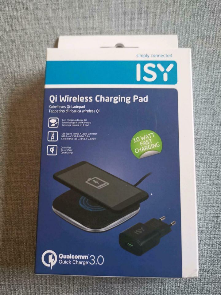 ISY Qi Wireless Charging Pad - Quick Charge 3.0 - NEU in Haren (Ems)