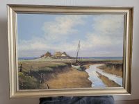 Ölgemälde Hallig Reetdachhäuser Schiff 76,5 x 56,5 cm - 200 Euro* Nordfriesland - Hattstedt Vorschau