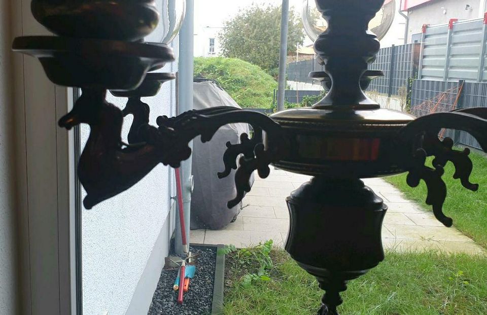 Kronleuchter Antik Bronze Messing Pferde Rarität Leuchter Lampe in Langenfeld