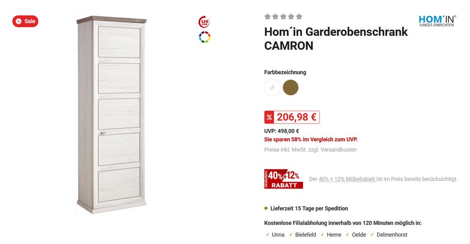 Hom´in Garderobenschrank CAMRON in Recklinghausen
