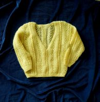 Pullover handgestrickt Gr. S gelb Hessen - Eltville Vorschau