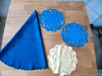 Tischdecke rund,Deckchen, zusammen 3€,blau,gelb,Decke Nordrhein-Westfalen - Morsbach Vorschau