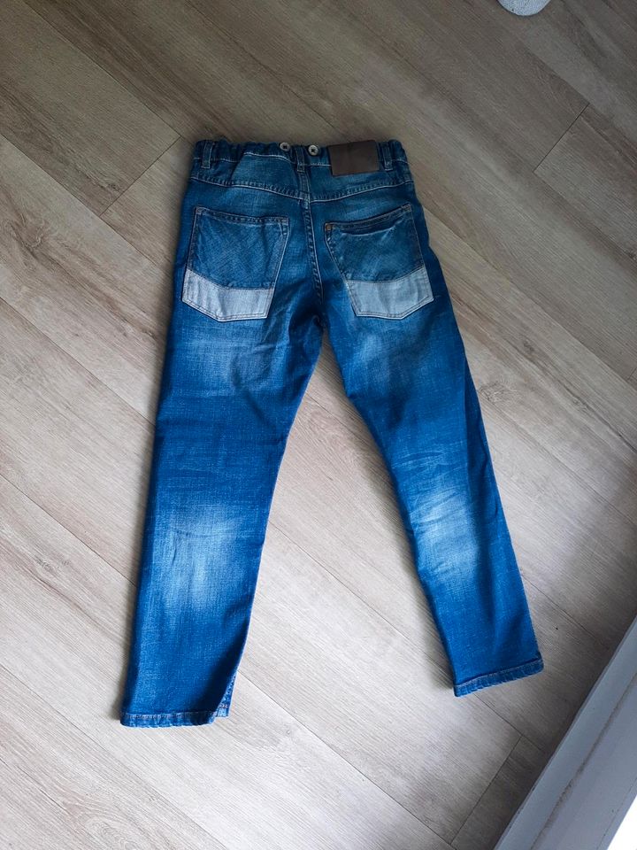 H&M Gr. 128 Tapered Jeans Hose Denim Druckknopf w Neu verstellbar in Essen