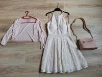 Abendkleid in rosa mit weißer Spitze, Bolero Jacke, Handtasche Niedersachsen - Hechthausen Vorschau