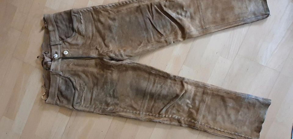 Lange Velour Leder Trachten Hose in München