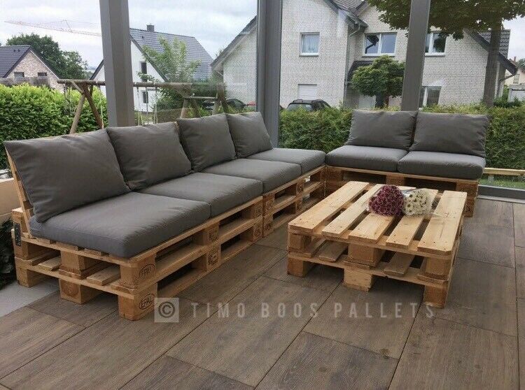 Garten-Lounge Sitz-gruppe Tisch paletten Terrassen-Möbel sofa Set in Bünde