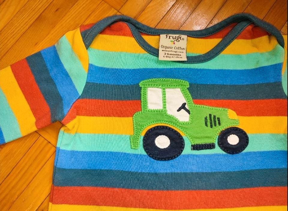 Baby Shirt Frugi 62 68 Traktor Trecker Regenbogen pastell in St Martin (Pfalz)