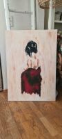 Acryl auf Leinwand, Frau mit Tuch, 100x70, shabby, Landhaus Nordrhein-Westfalen - Detmold Vorschau