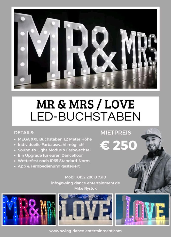 XXL LED Hochzeit LOVE Buchstaben RGBW, App Steuerung, IP65 in Hannover