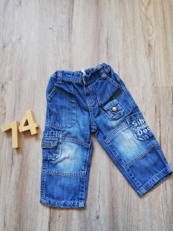 coole Babyhose - Jeans - Cargojeans -  Gr. 74 - Cargohose in Kasendorf