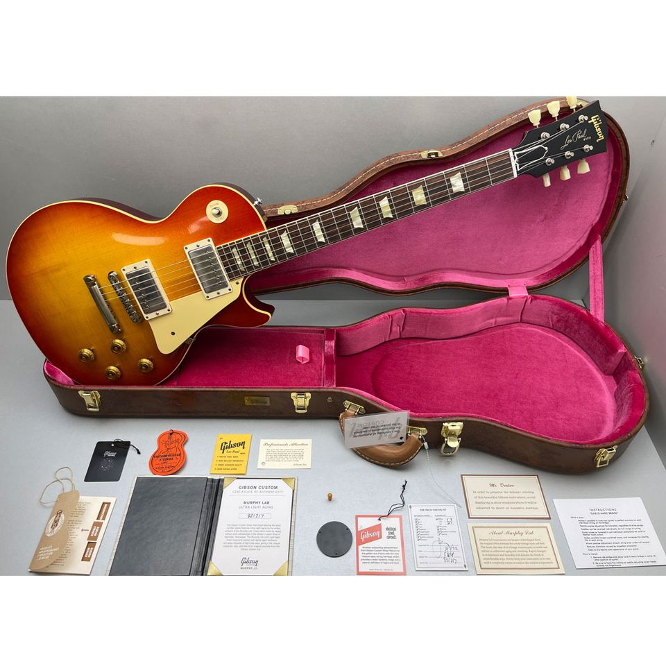 Gibson Custom 1958 Murphy Lab Les Paul Standard Washed Cherry Sun in Witten