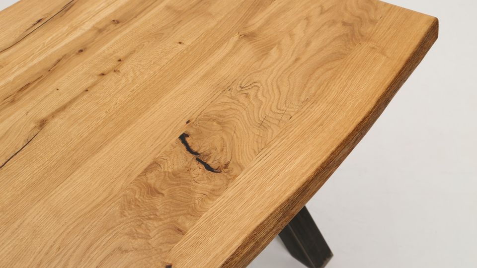 Tischplatte Tisch massive Eiche mit Baumkante 120cm in Gummersbach