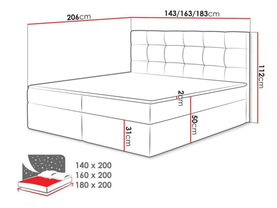 Boxbett 140x200 cm⭐ Luan⭐ UVP: 649,-€ in Löhne