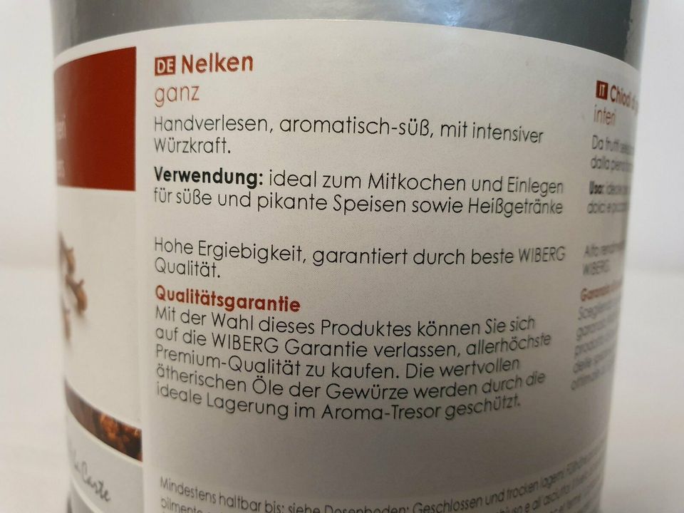 WIBERG Nelken ganz - 200 Gramm - NEU & OVP & versiegelt in Mittenwald