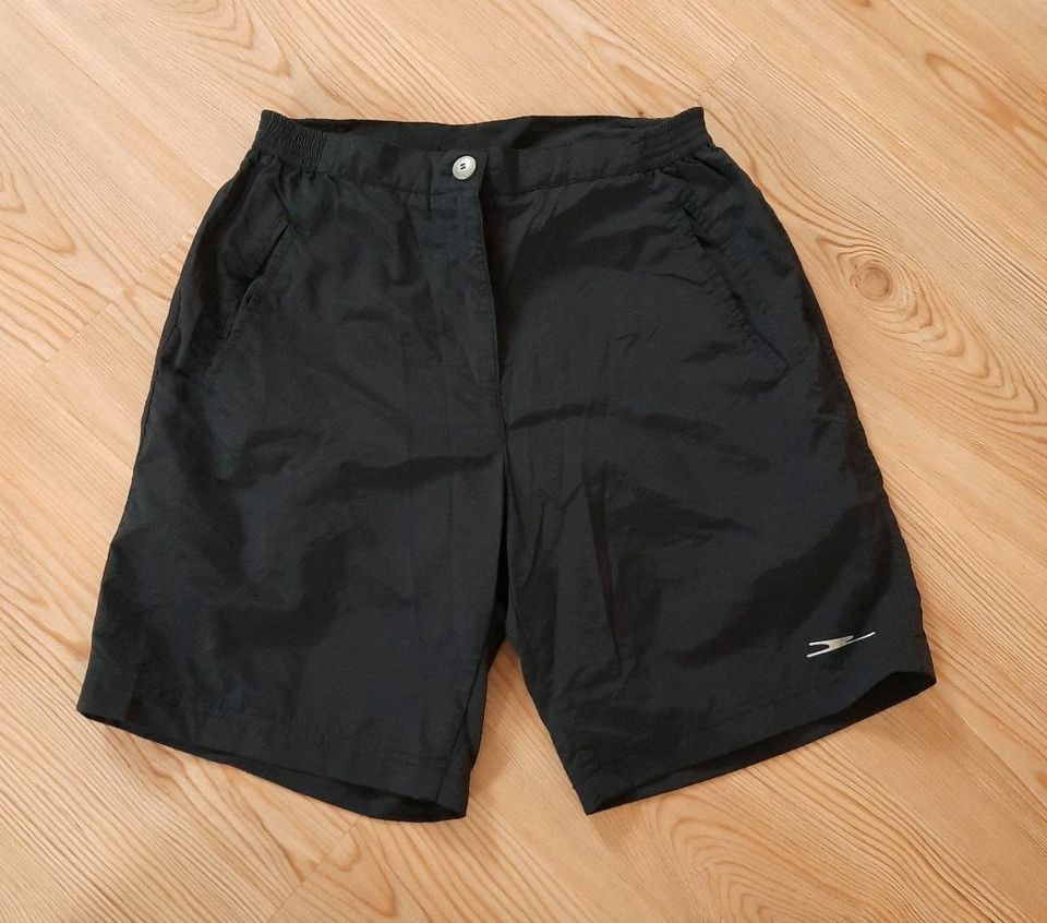 Crane Damen-Radhose Doppelhose Rad-Short schwarz, Gr. 38 in Weidenbach