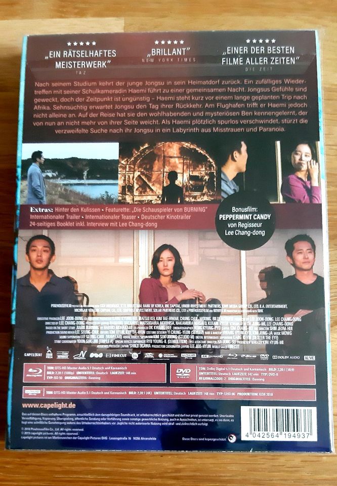 Burning - 4K UHD + Blu-ray + DVD Mediabook - Südkorea - NEUW. in Leipzig