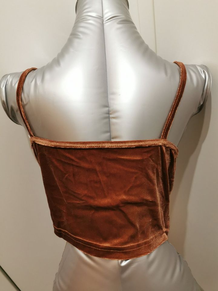 Samt Crop Top bronze braun metallic Gr. L 40 Neu in Nümbrecht