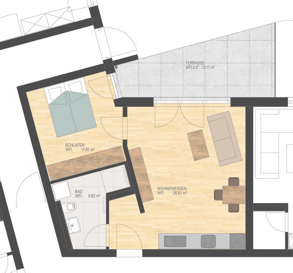 +++Neubau Erstbezug+++ 2-Zimmer-Gartenwohnung mit TG-Stellplatz in Waldkraiburg