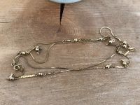 Alte goldfarbene Halskette lang mit Perlen und Muster Nordrhein-Westfalen - Schmallenberg Vorschau