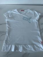PUMA Shirt weiß Gr. 42 blau Glitzer *Neuwertig* Nordrhein-Westfalen - Troisdorf Vorschau