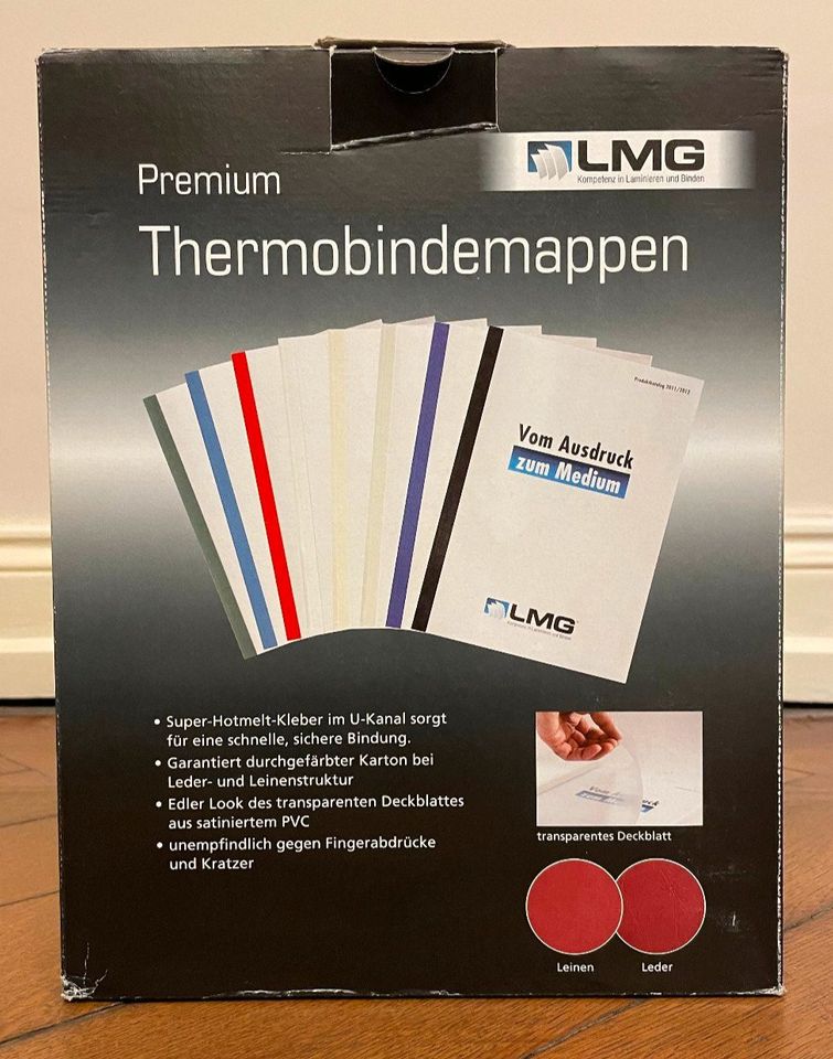 Thermobindemappen LMG Premium, schwarz Leinenstruktur, A4, 50 St. in Koblenz