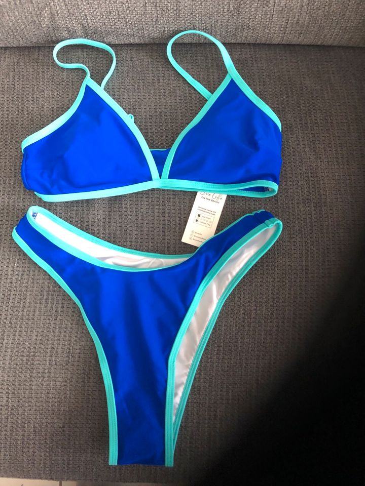 Cupshe Bikini XS NEU blau mimt in Simmertal