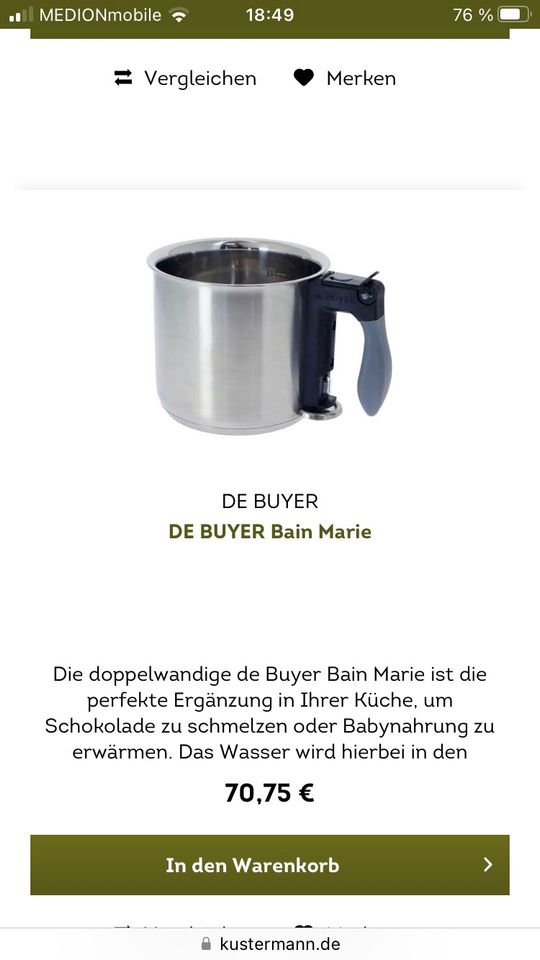 DE BUYER Bain Marie in Aschau im Chiemgau