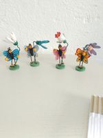 4 Schmetterlinge mit Blume MERTENS Erzgebirge Holz Figur alt Rar Bayern - Gebenbach Vorschau