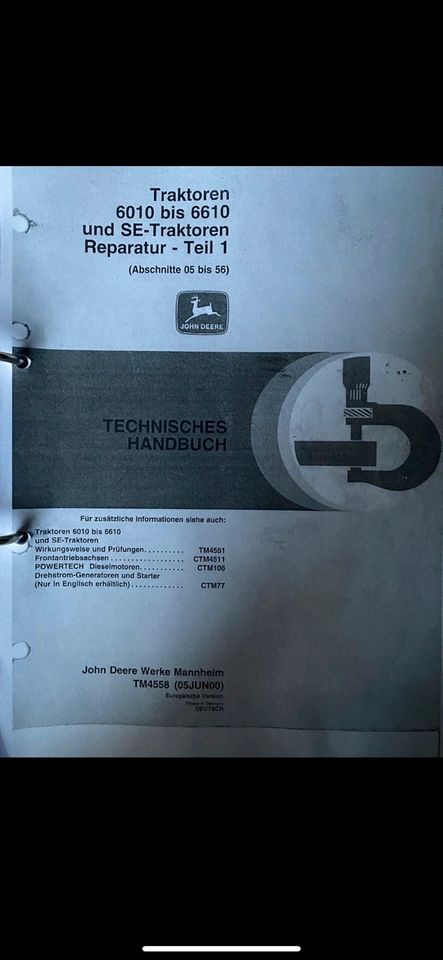 Werkstatthandbuch TM4558 John Deere Traktor 6010-6610 in Neusäß